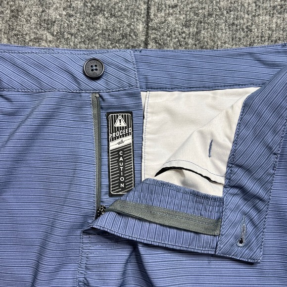 Travis Mathew Loreto Shorts Par 4 Mens 32x9.5 Blue Stripe Performance Golf 75812 - Picture 5 of 11